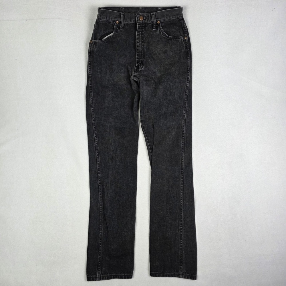 Vintage Wrangler Bareback Jeans Womens 28x34 Black Denim Cowgirl Western